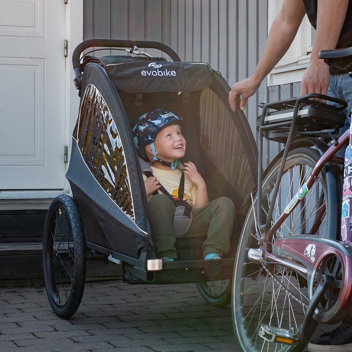 Cykelanhænger Evobike Yxlan Sort / Grå